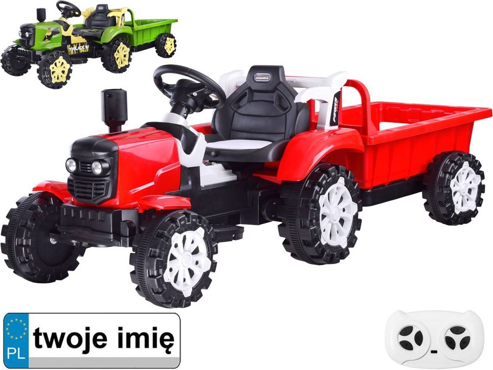 Elektrický traktor s přívěsem - zelený - obrázek 13