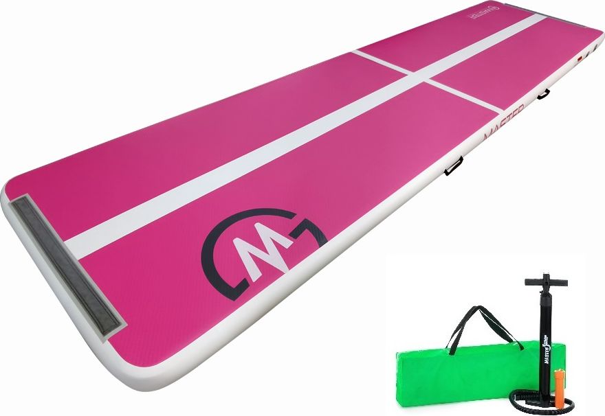 Airtrack MASTER nafukovací žíněnka 400 x 100 x 10 cm - růžová - bílá - obrázek 1