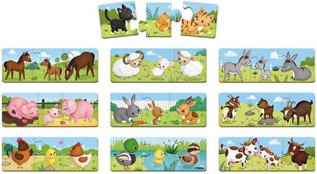 Puzzle z kartónu - Trionimo se zvířátky, 30 dílků (Janod) - obrázek 1