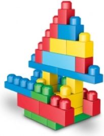 Mega - Kostky v plastovém pytli, first builder, 60dílů - obrázek 3