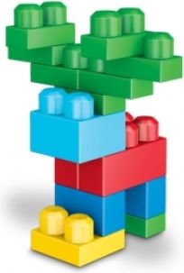 Mega - Kostky v plastovém pytli, first builder, 60dílů - obrázek 4