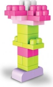 Mega - Kostky v plastovém pytli-růžová barva,first builder, 60dílů - obrázek 3