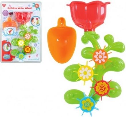 Mlýnek do vany kytička plast 32cm s lopatkou na přísavky v blistru 18m+ - obrázek 1