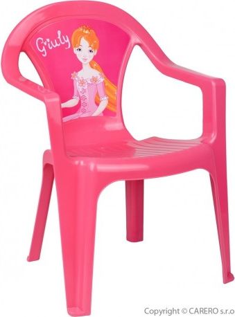 Dětský zahradní nábytek - Plastová židle růžová Giuly, Růžová - obrázek 1
