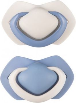 Canpol Babies Sada 2 ks symetrických silikonových dudlíků, 6-18m+, PURE COLOR modrý - obrázek 1