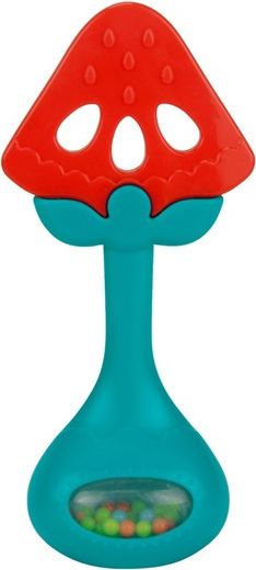 BAYO | Nezařazeno | Silikonové kousátko s chrastítkem BAYO jahůdka | Červená | - obrázek 1