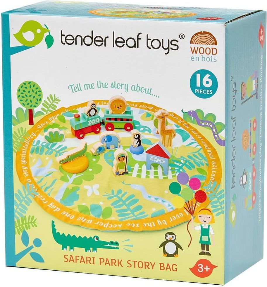 Tender Leaf Toys Dřevěný Safari park s podložkou na hraní - obrázek 1