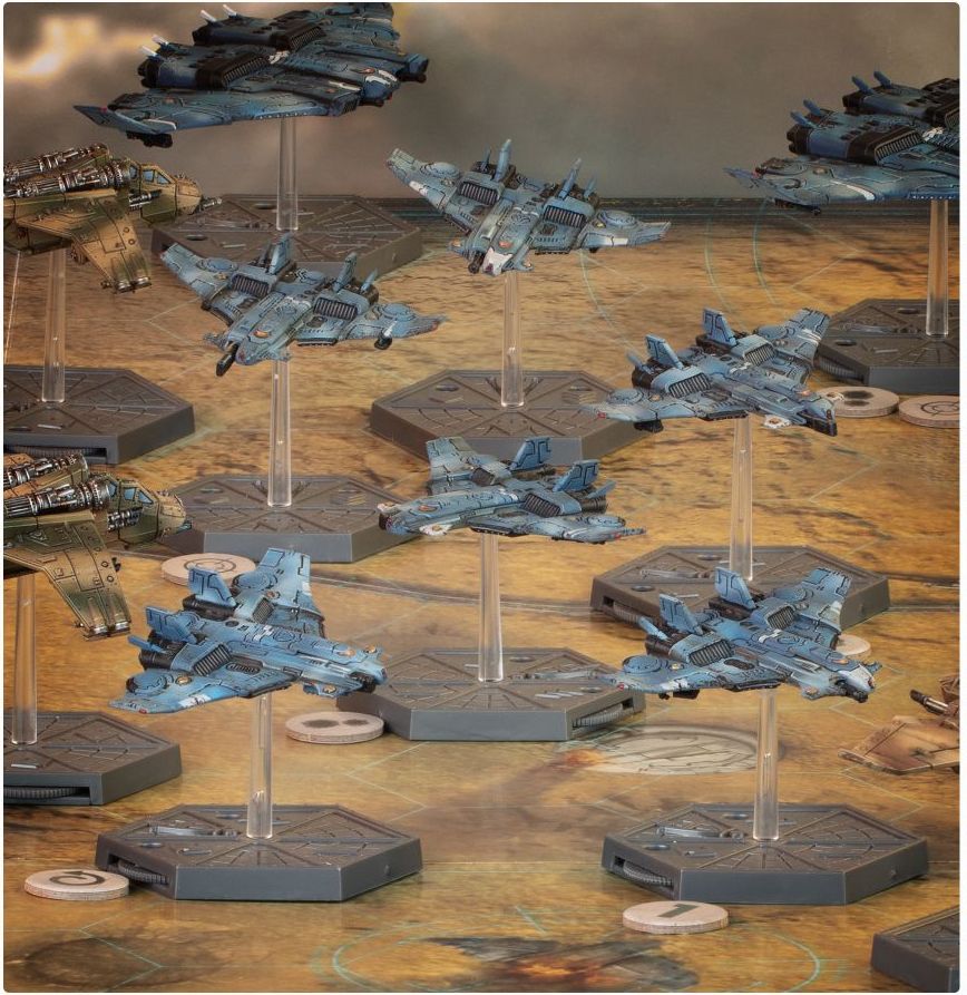 Games Workshop Aeronautica Imperialis: T'au Air Caste Barracuda Fighters - obrázek 2