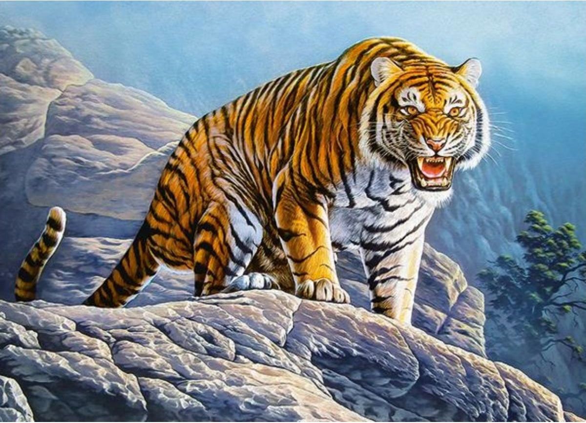 Castorland Puzzle 180 dílků Tygr na skále - obrázek 1