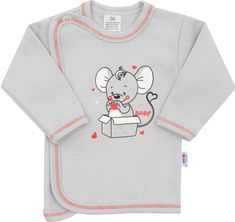 Košilka kojenecká bavlna - BABY MOUSE šedá - vel.56 - obrázek 1