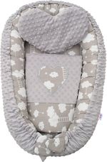 Hnízdečko pro miminko s Minky a výbavou - SRDÍČKO mráčky šedé - NewBaby - obrázek 2