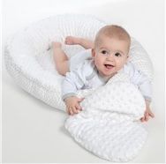 Hnízdečko pro miminko s Minky a výbavou - SRDÍČKO mráčky šedé - NewBaby - obrázek 3