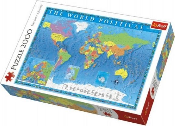 Puzzle Politická mapa světa 2000 dílků 96x68cm v krabici 40x27x6cm - obrázek 1
