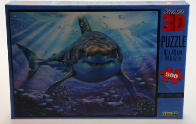 Puzzle Žralok 500 dílků 3D - obrázek 1