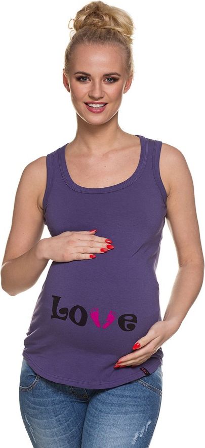 My Tummy Těhotenské tílko "LOVE" fialové Velikost: L - obrázek 1