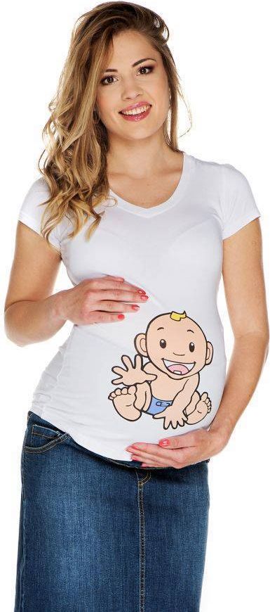 My Tummy Těhotenské tričko "Chlapeček" bílé Velikost: XXL - obrázek 1