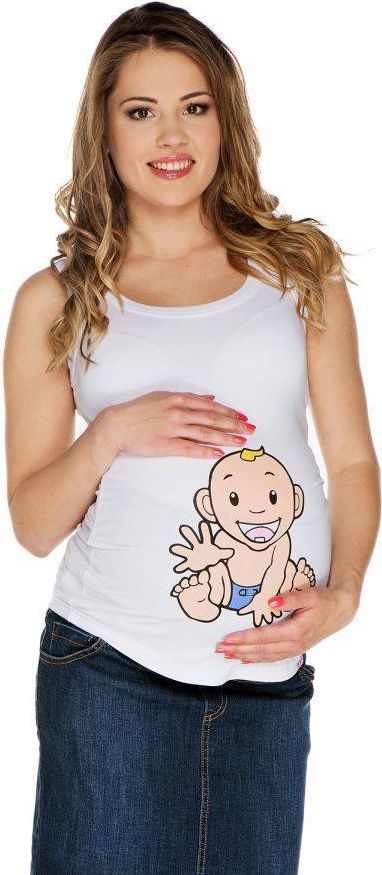 My Tummy Těhotenské tílko "Chlapeček" bílé Velikost: S - obrázek 1
