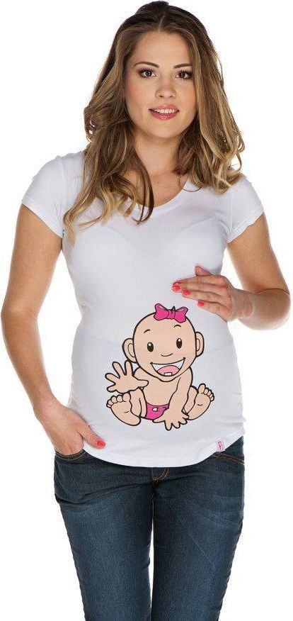 My Tummy Těhotenské tričko "Holčička" bílé Velikost: M - obrázek 1