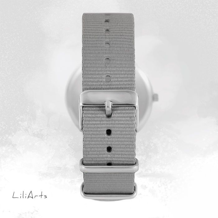 © LiliArts Hodinky - design Srnky - NATO šedý - obrázek 2