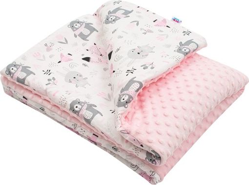 NEW BABY | New Baby Motýlci | Dětská deka z Minky s výplní New Baby Medvídci růžová 80x102 cm | Růžová | - obrázek 1