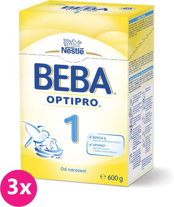 3x NESTLÉ BEBA 1 OPTIPRO (600 g) - kojenecké mléko - obrázek 1