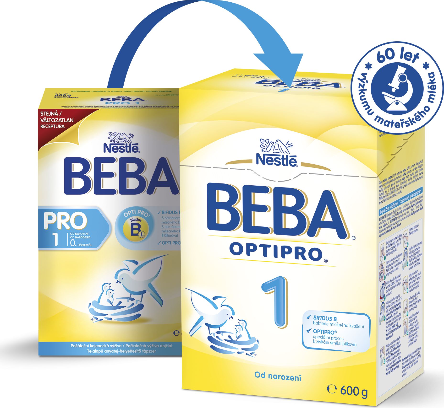 3x NESTLÉ BEBA 1 OPTIPRO (600 g) - kojenecké mléko - obrázek 2