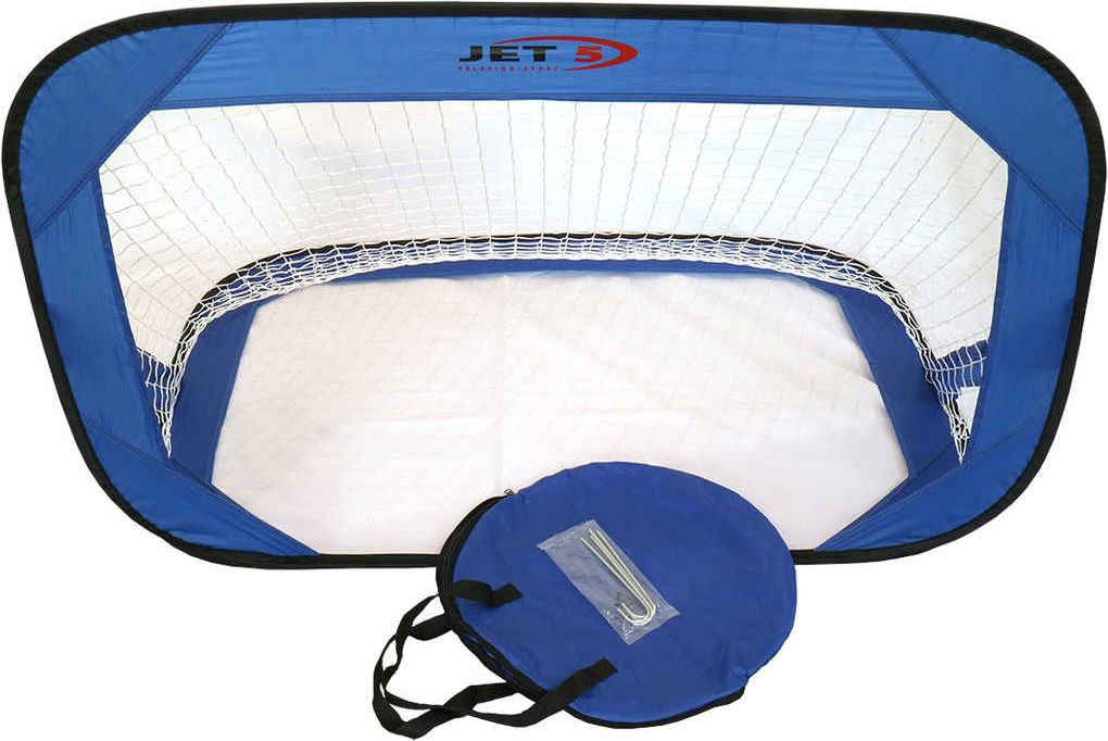 Branka fotbalová Jet 5 textilní modrá 120x80x80cm v tašce na zip - obrázek 1