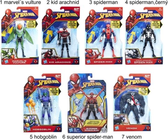 Spiderman 15cm figurky s vystřelovacím pohybem - 4 druhy - obrázek 1