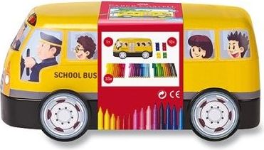 Dětské fixy Faber-Castell Connector plechový autobus, 33 barev - obrázek 1
