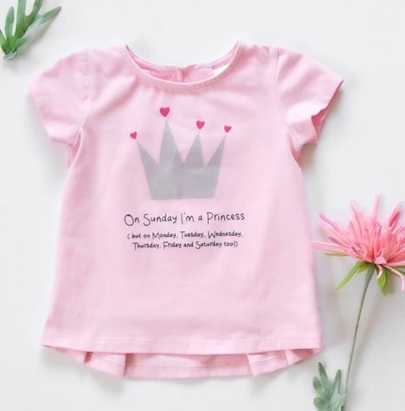 K-Baby Dětské bavlněné triko, krátký rukáv - Princess - sv. růžové - 68 (4-6m) - obrázek 1
