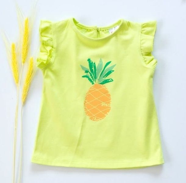 K-Baby Dětské bavlněné triko, krátký rukáv - Ananas - limetka - 68 (4-6m) - obrázek 1