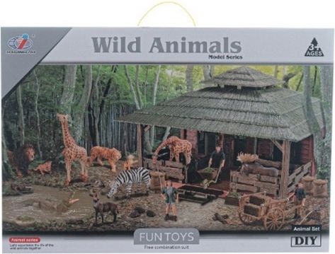 Zvířátka sada velká ZOO s doplňky plast v krabici 60x41x13,5cm - obrázek 2