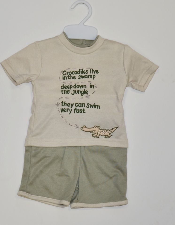 Dětský letní komplet Wcollection velikost 62/68 crocodiles - obrázek 1
