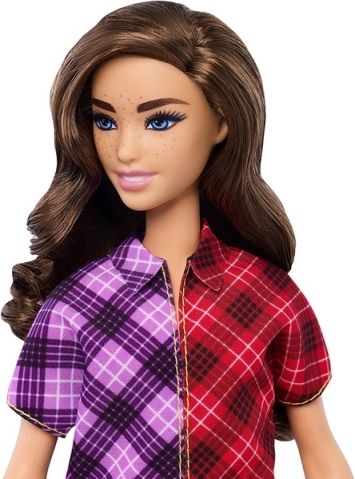Barbie Modelka 137 - barevné kostkované šaty GHW53 - obrázek 5