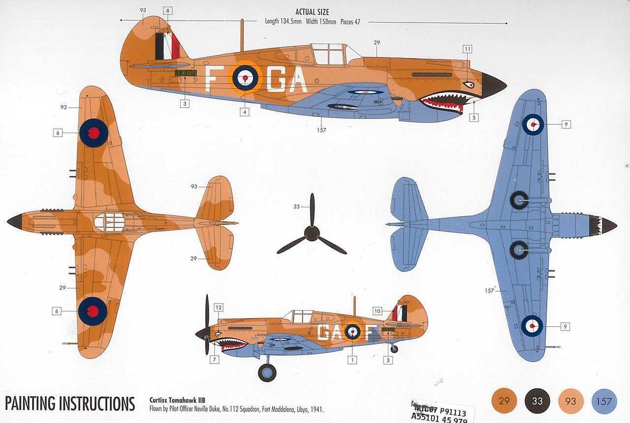 AIRFIX Starter Set letadlo A55101 - Curtiss Tomahawk IIB (1:72) - obrázek 2