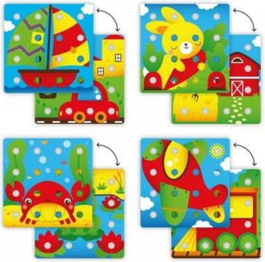 Jumbo Peggy jumbo pegs & pegboard – mozaika s velkými kolíčky 16 ks - obrázek 4