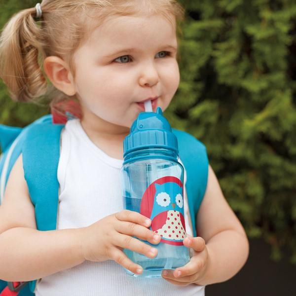 Lahvička s brčkem 350 ml 12m+ Skip Hop Zoo Sovička 2019 - obrázek 2