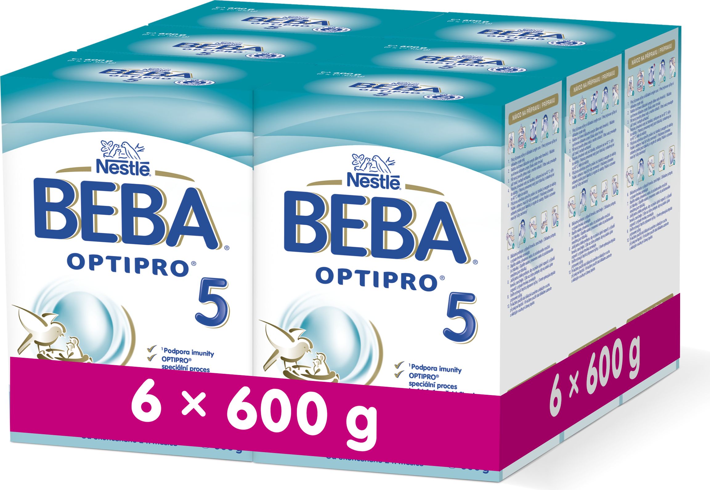6x BEBA OPTIPRO 5 (600 g) - kojenecké mléko - obrázek 1