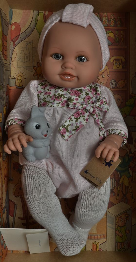Realistické miminko - holčička - Daniela se zoubky v pleteném overálku  od firmy Lamagik - obrázek 2