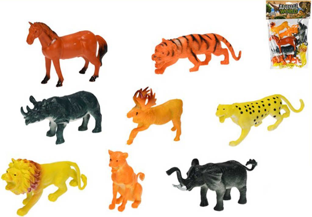Zvířátka plastová safari 10-15cm set 8ks různé druhy v sáčku - obrázek 1