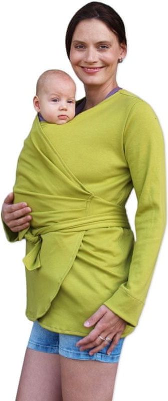 Jožánek BLANKA- BIObavlněný zavinovací kabátek pro těhotné a nosící ženy, limetkový, L/XL - obrázek 1