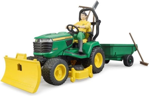 Bruder 62104 BWORLD Zahradní traktor John Deere X949 s figurkou a příslušenstvím - obrázek 4
