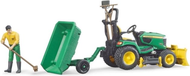 Bruder 62104 BWORLD Zahradní traktor John Deere X949 s figurkou a příslušenstvím - obrázek 6