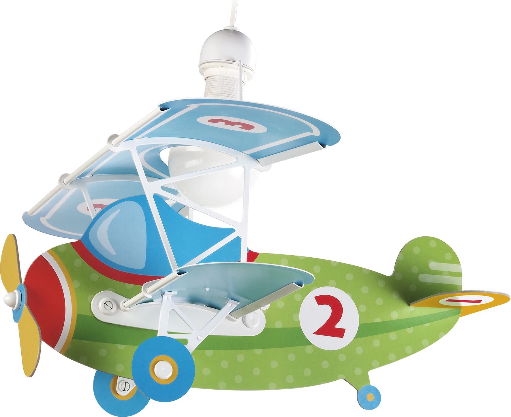 DĚTSKÉ ZÁVĚSNÉ SVÍTIDLO BABY PLANE GREEN - obrázek 1