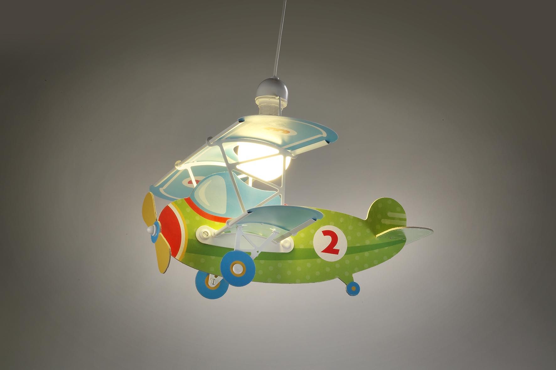 DĚTSKÉ ZÁVĚSNÉ SVÍTIDLO BABY PLANE GREEN - obrázek 2