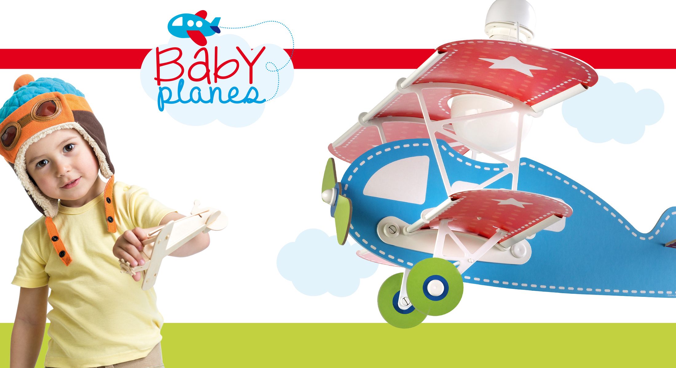 DĚTSKÉ ZÁVĚSNÉ SVÍTIDLO BABY PLANE GREEN - obrázek 3