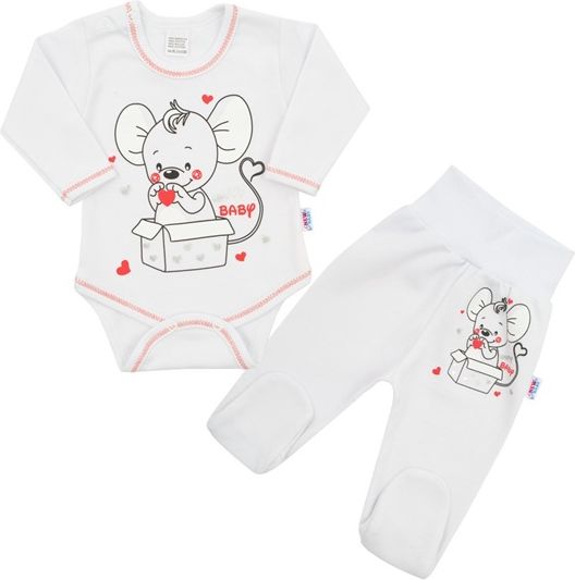 NEW BABY | New Baby Mouse | Kojenecká soupravička New Baby Mouse bílá | Bílá | 56 (0-3m) - obrázek 1