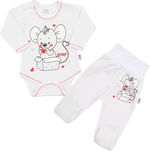 NEW BABY | New Baby Mouse | Kojenecká soupravička New Baby Mouse bílá | Bílá | 62 (3-6m) - obrázek 1