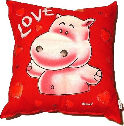 SVÍTÍCÍ POLŠTÁŘEK HROŠÍK LOVE ČERVENÝ - obrázek 1