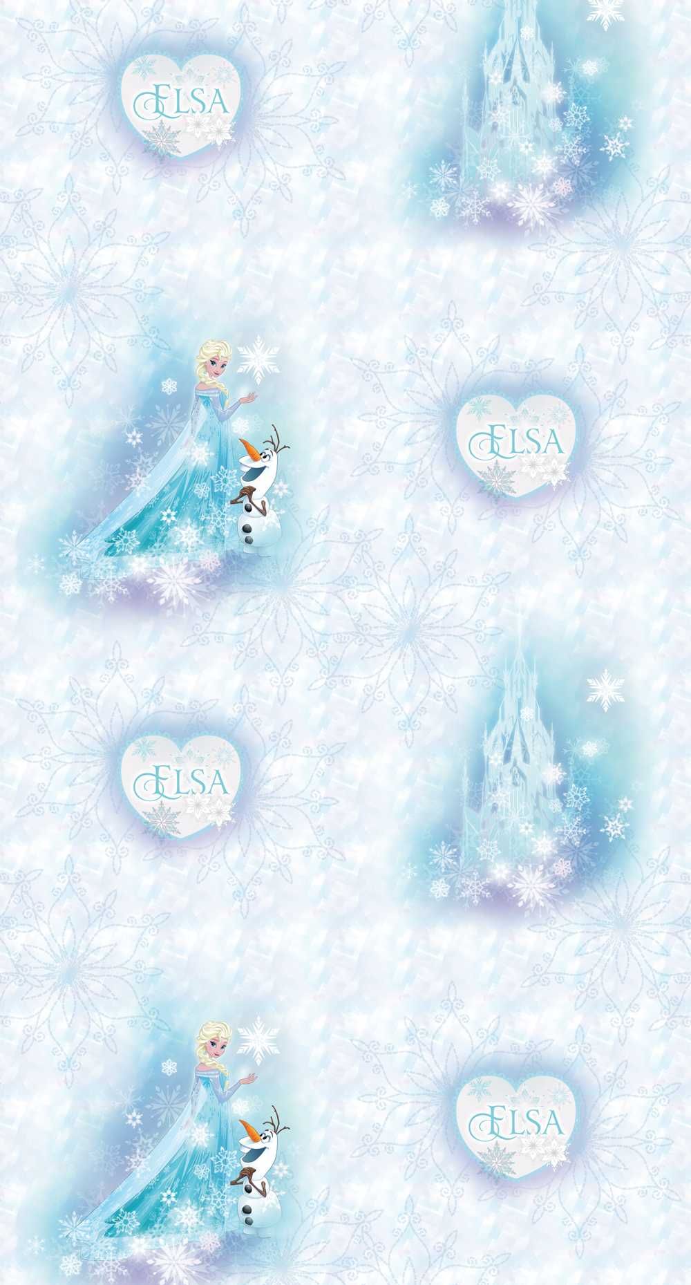 DĚTSKÁ PAPÍROVÁ TAPETA FROZEN ELSA A OLAF - obrázek 1
